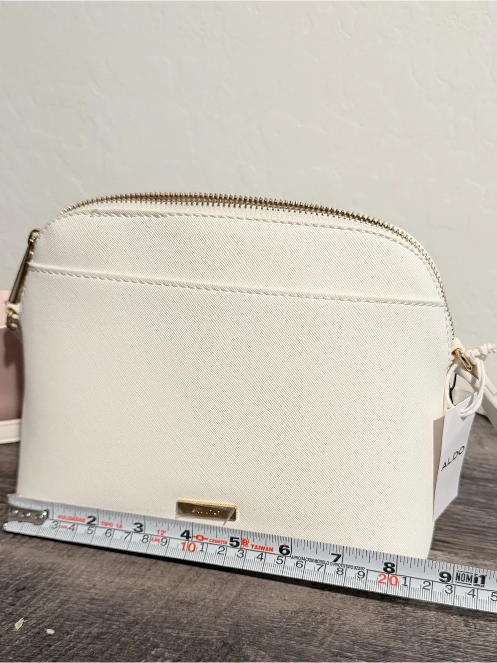 Aldo Cream White Crossbody Bag with Gold Hardware